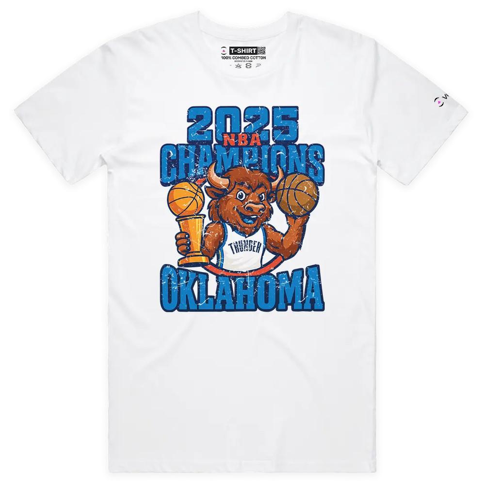 VOICEART OKC Thunder Чемпионы 2025 Спортивная Графическая Футболка для Баскетбольных Фанатов 2XL