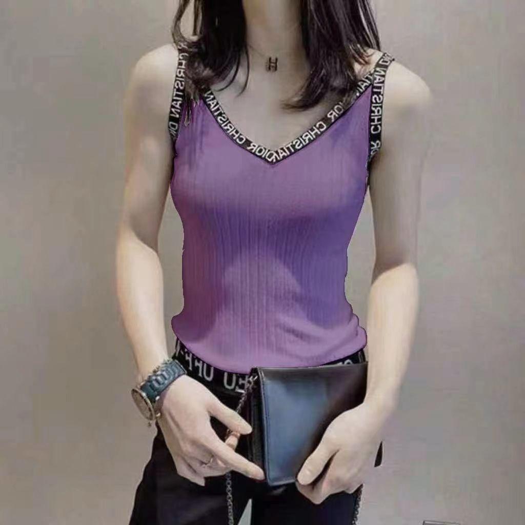 Summer Women's V-neck Slim Fit Tank Top, Sexy Halter Top for Summer