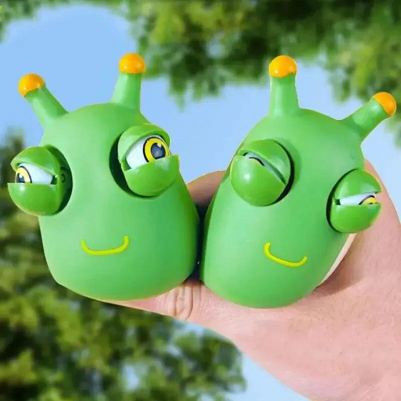 3PCS Squeeze Toys Small Vegetable Worm Decompression Staring Toy Vent Decompression Caterpillar Toy Childrens Toys