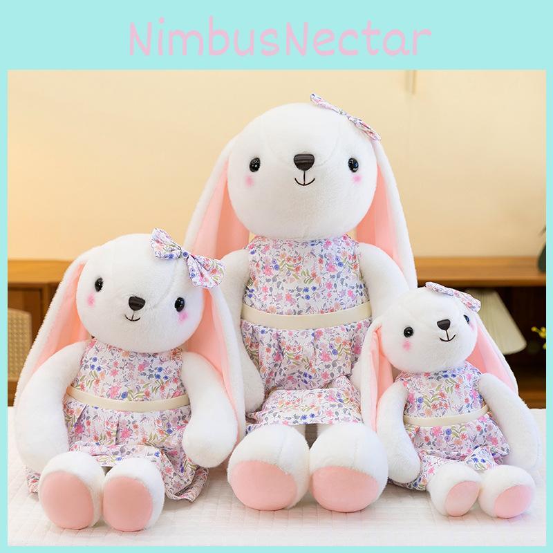 Rural Rabbit Plush Toy With Cute Floral Dress For Kids Fun And Gift Cotton Pp