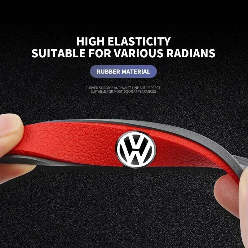 4pcs Rubber Bumper Strip Car Door Anti-Collision Emblem Sticker For VW GTI Polo Golf Passat Tiguan Arteon Touareg Taigo CaddyPC6