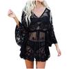 Damen-Strand-Cover-Up, Spitzen-Mesh-Stickerei, Bikini-Cover-Up, Urlaubs-Strandkleid