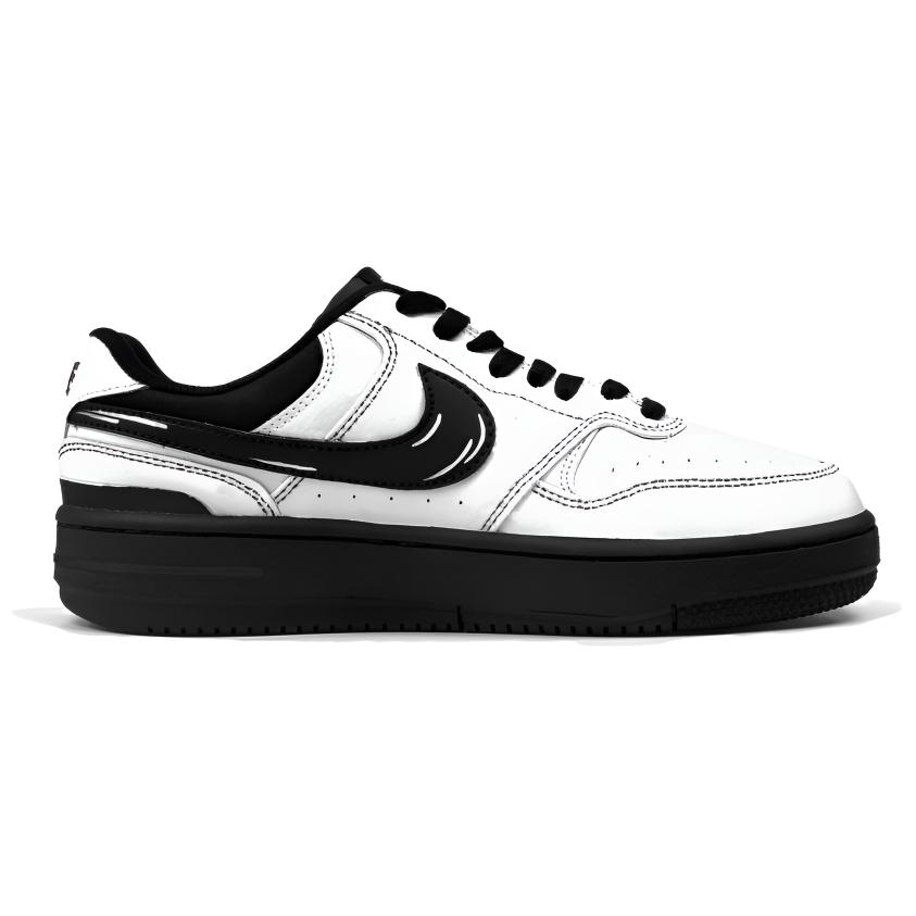Nike Gamma Force Abrasion Resistant Low Top Skateboard Shoes Unisex Black White HQ1674-001(Team379-)