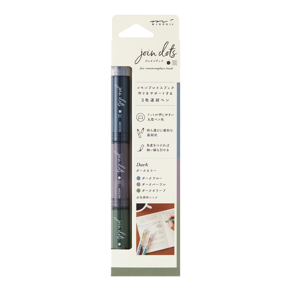 

Midori Joint Dots 38140006 Water-Based Pen, 3-Color, Dark,