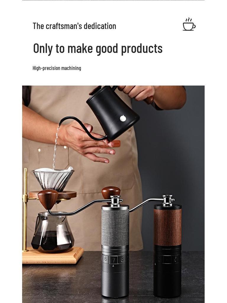 GC40 Ghost Tooth Burr Hand-Crank Manual Coffee Grinder - Portable Stainless Steel Coffee Bean Grinder
