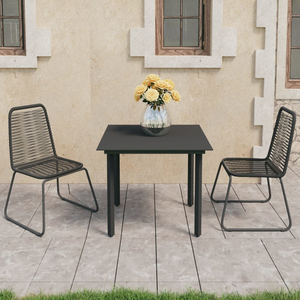 Ensemble à manger de jardin 3 pcs PVC résine tressée