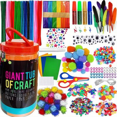 DIY Art Craft Bottle Kit with Pompoms Pipes Diamond Stickers EVA Flowers Letters Wiggle Googly Eyes Beads Buckles Feather ZSY