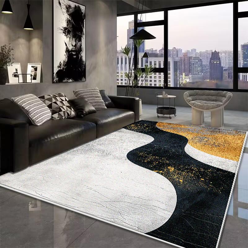 

Red Black Modern Rug Abstract Carpet for Living Room Large Bedroom Decoration Rug Light Luxury Sofa Coffee Table Mat Non-slip 60*90cm