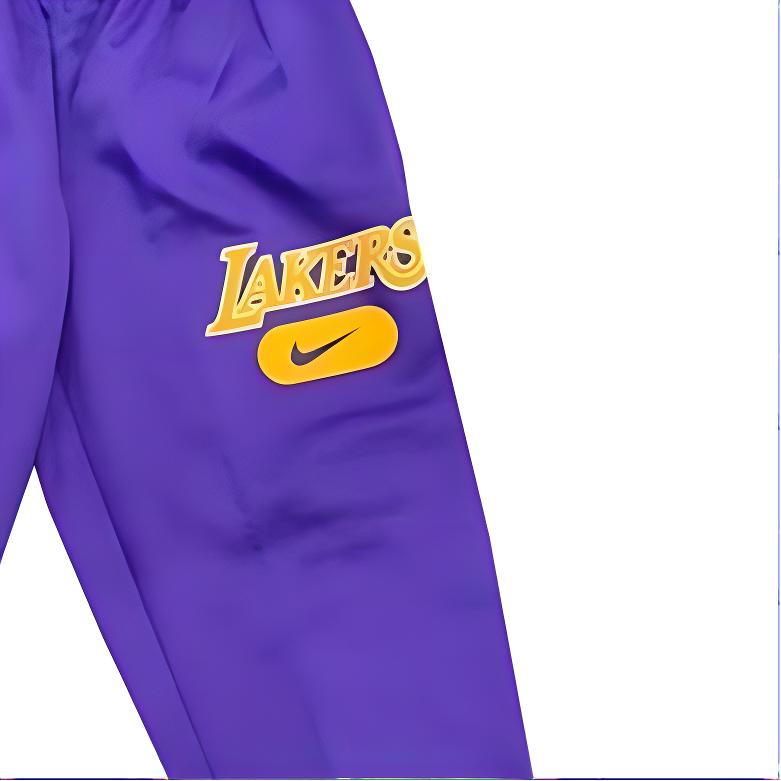 Nike Casual Pants For Kids With Letter Patch Embroidery Loose Breathable Cuffed Kids Bottoms Purple HF7607-504