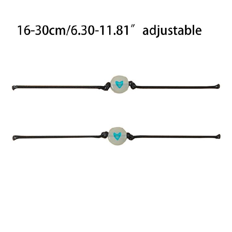 2xPinky Promise Bracelets Friendship Couple Matching Bracelet with Luminous Bead