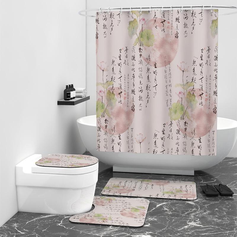 

Цифровая печать занавески для душа Tie Dye бамбуковая ванная комната блокирующая водонепроницаемая занавеска W90cm*L180cm