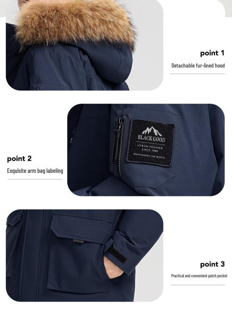 Men's Winter Hooded Down Jacket - Trendy, Stylish, Mid-Length, Red Outerwear for Couples (2025 Edition)