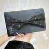 Celebrity high-end dinner bag single shoulder messenger bag small fragrant style bow banquet clutch bag woman