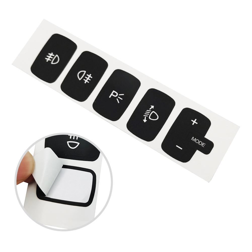 Black Overlay With Lettering Button Repair Decal Knob Stickers