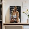 1PC Fitness Women Rest Metal Wall Art Weatherproof Iron Plaque Pre-Drilled Indoor Outdoor Home Garden Decor