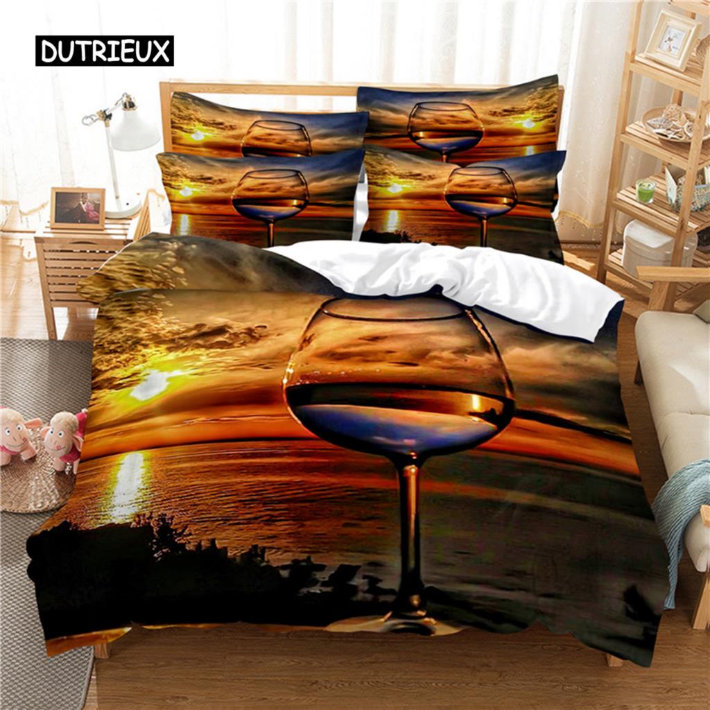 Strand Kokospalme Bettwäscheset Bettbezugset 3D Bettwäsche Digitaldruck Bettwäsche Queen Size Bettwäscheset Modedesign