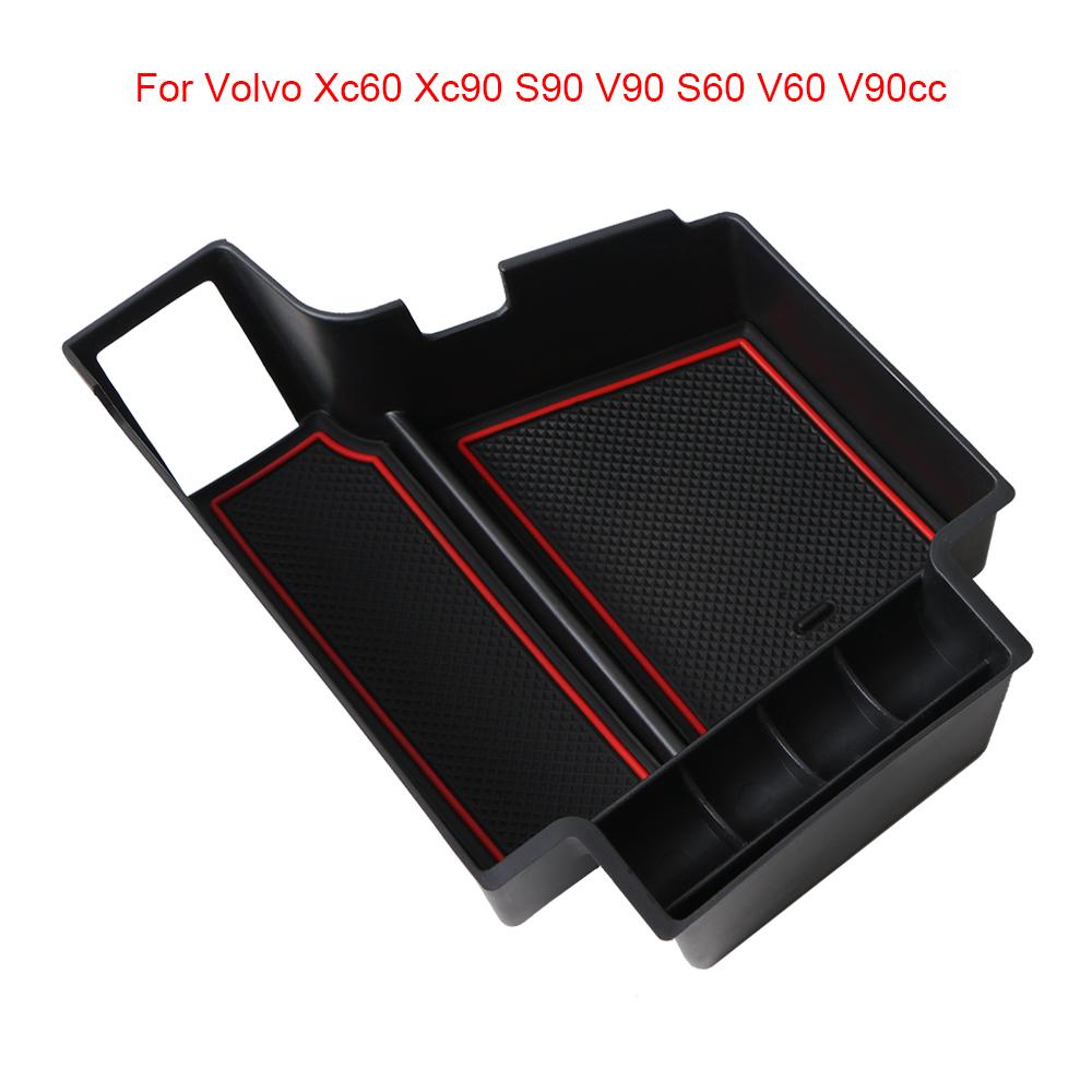 Bil Mittarmstöd Förvaringslåda Hållare För Volvo Xc60 Xc90 S90 V90 S60 V60 V90cc Mittkonsol Organizer Ordning