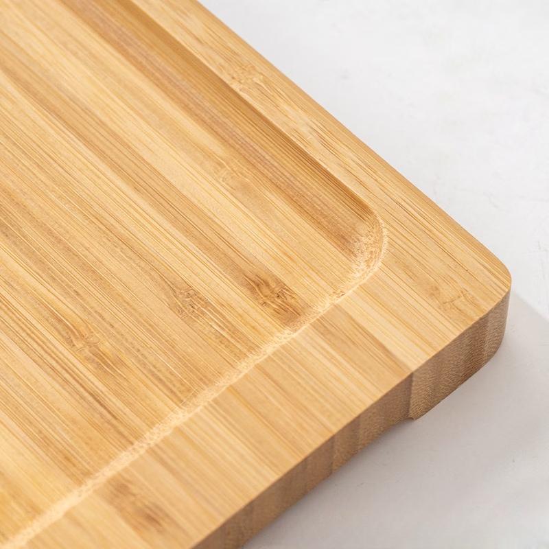 ZISIZ Rectangular Bamboo Wood Serving Tray Set