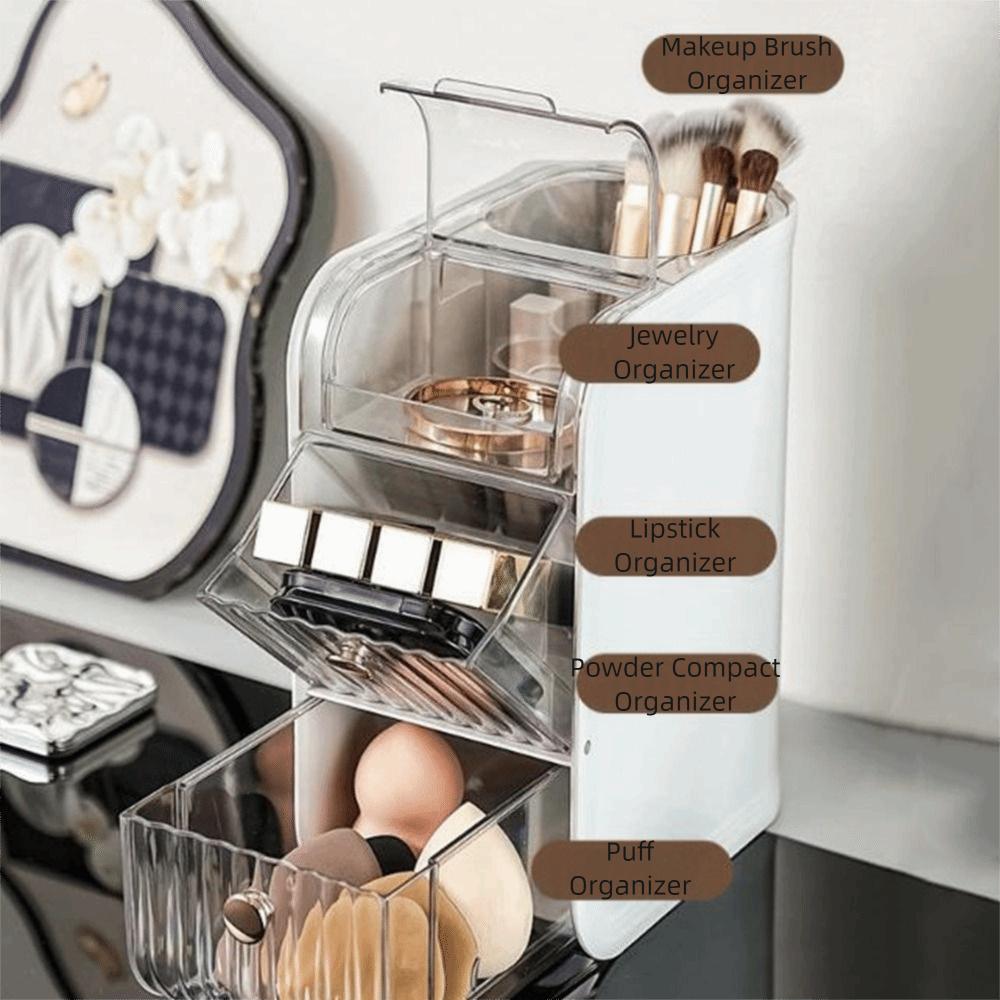 Plastic Cosmetic Storage Box Space Saving Makeup Storage Container Stationery Storage Box  Desktop