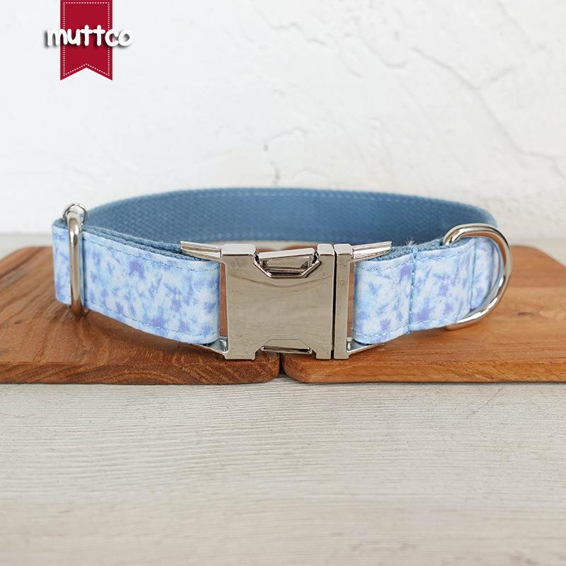 MUTTCO Blue Fire Soft Comfortable Dog Collar UDC-137 M