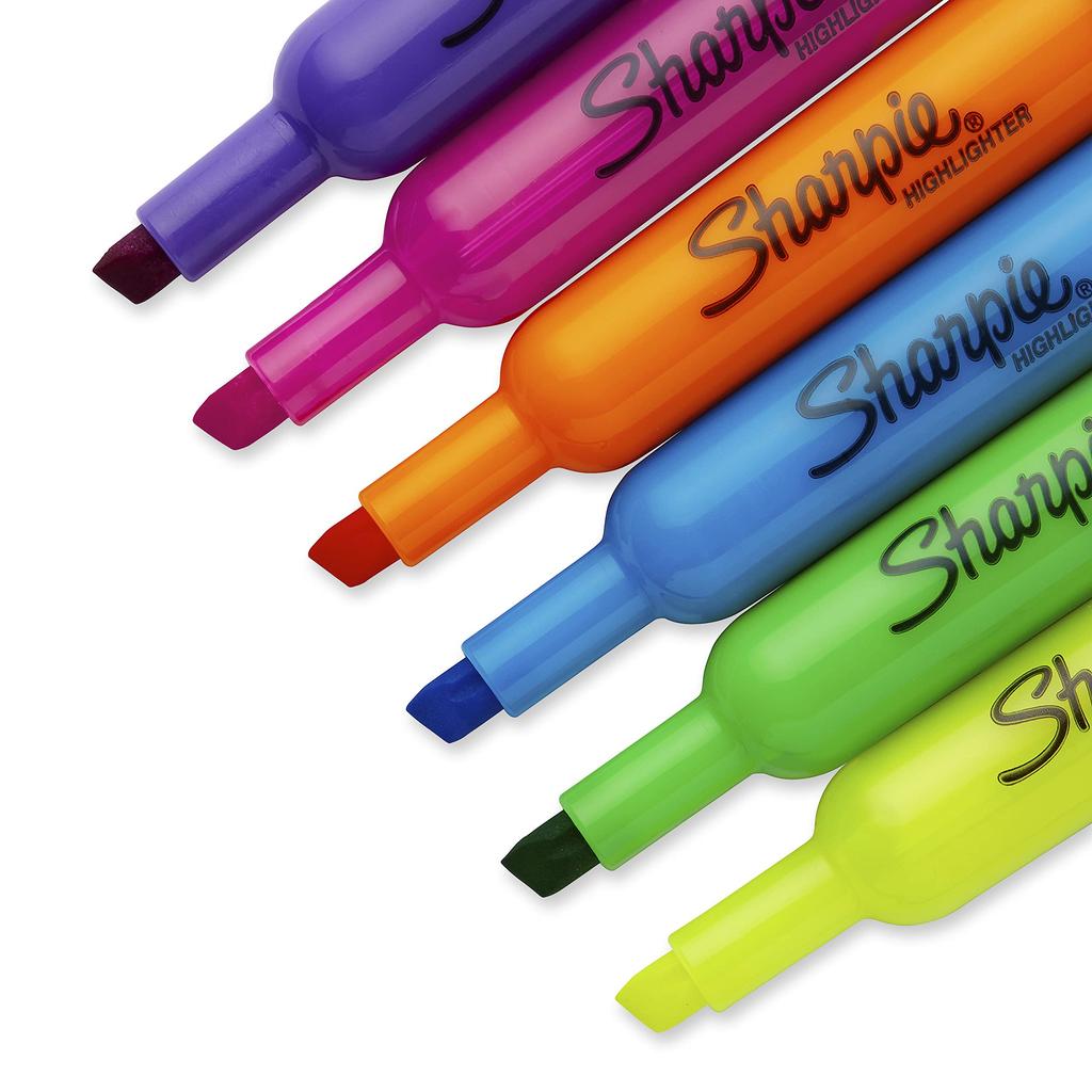 Sharpie Accent Assorted Colors by Sharpie Tank-Style Highlighter, 12-Pack, (25145)