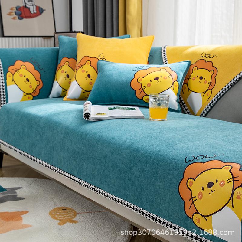 New Sofa Cushion Universal In All Seasons Nordic Simple Non-Slip Chenille Light Luxury Cover Cloth Seat Cushion