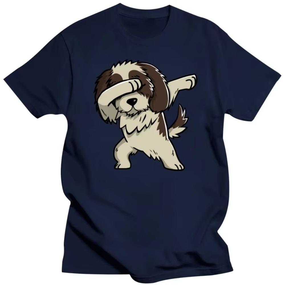 Dabbing Dog Shih Tzu T-Shirt T Shirt for Students Unique Tops Shirts Brand Custom Cotton
