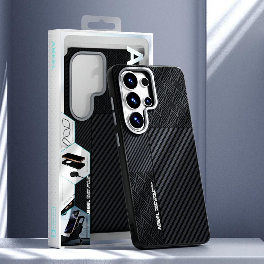 ABEEL For Samsung Galaxy S26 Ultra Magnetic Case PC + TPU + Aluminum Alloy + PU Leather Slim Phone Back Cover