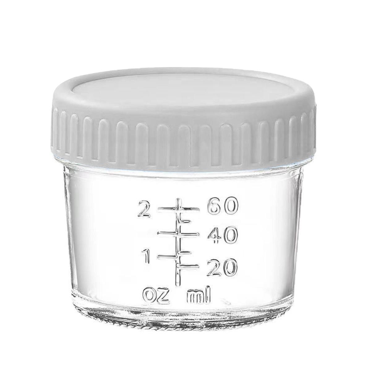 Стеклянный контейнер для заправки салата, герметичный, 2 унции, маленькие стаканчики для приправ для ланч-бокса, соус для макания с крышками, многоразовая бутылка для джема, подарки на новоселье серый