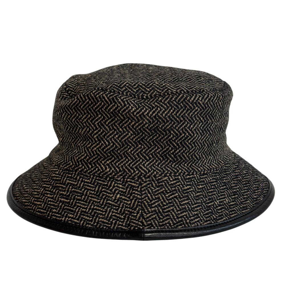 Hermes Bucket Hat Hat Wool Hat Brown Wool Used