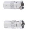 2Pcs F Type Male Plug Connector Socket To Rf Coax Tv Aerial Female Rf Adapters
