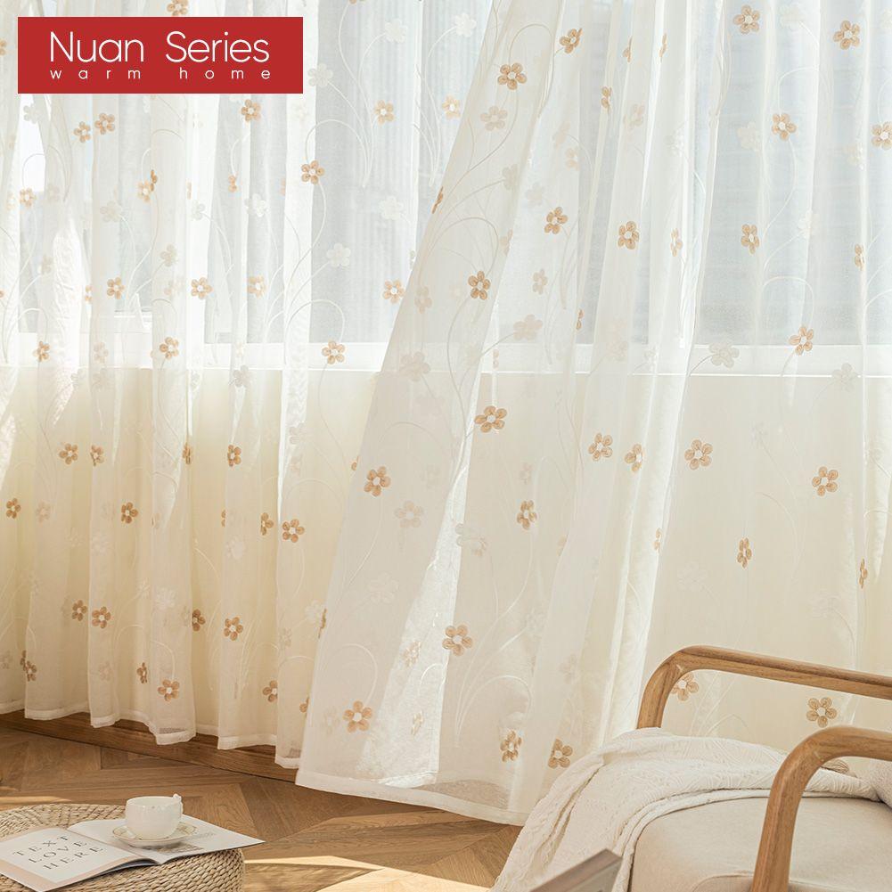 1 stk Tusenfryd Brodert Tyllgardin Moderne Mote Vindu Skjær Nydelig Tyllgardin For Stue Nuan Serien