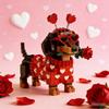 2026 Valentine's Day Assembling Rose Dachshund Brick Set Bernese Mountain Dog Brick Set Cute Romantic Building Block DIY Kit