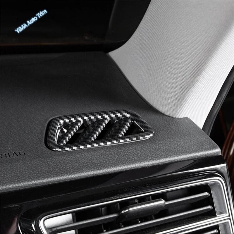 Carbon Fiber Look Car Dashboard Air AC Outlet Vent Decor Cover Trim ABS Accessories For VW Volkswagen Atlas / Teramont