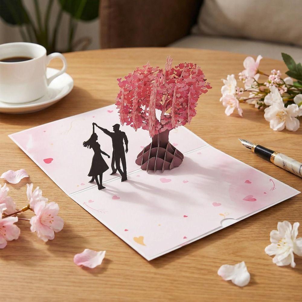 Paper Sculpture Pop-Up Valentine's Day Cards Romantic Stereo Love Postcard  Anniversary