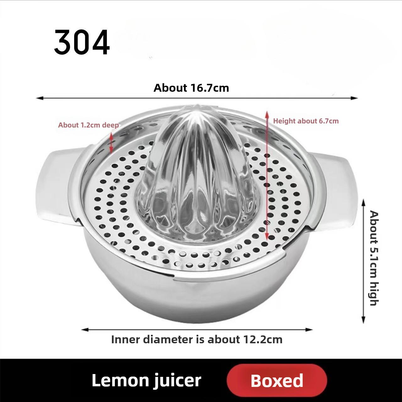 

Manual Squeezer Citrus Lemon Orange Grapefruit Juicer 304 Stainless Steel Robust Hand Juicer Reamer Rotation Press with Strainer
