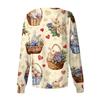Damen Lässig Langärmlig Einreihig Bedruckt Schutzkleidung Cardigan Top