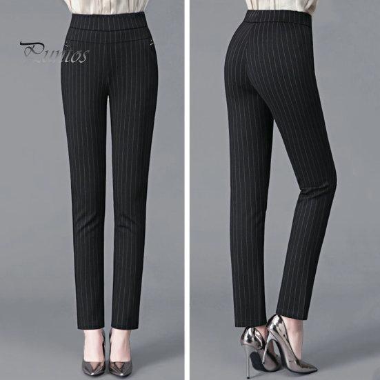 Mother Spring Pants High Waist Casual Stretch Pockets Solid Color Match Top Slim Fit Plus Size Pencil Women Clothing