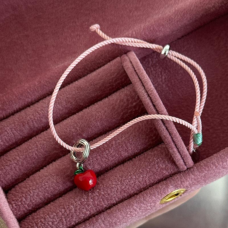 Christmas Apple Pendant Charm Bracelet Adjustable Bracelet For Women Girl  Year Party Jewelry Gift