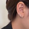 925 Silver Solid Small Hoop Earrings for Women Girls Zircon Stone Round Tiny Ear Hoops Elegant Design Jewelry Gifts