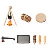 1/12 Miniature Camping Scene Set With Baking Pan For Doll House Outdoor Picnic Scene Accessories And Kids Roleplay Craft