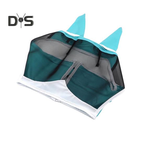 

Сетчатая защита для лица от мух с ушами, защита от ультрафиолета, дышащая защита для лица лошади для защиты глаз от насекомых-вредителей M синий