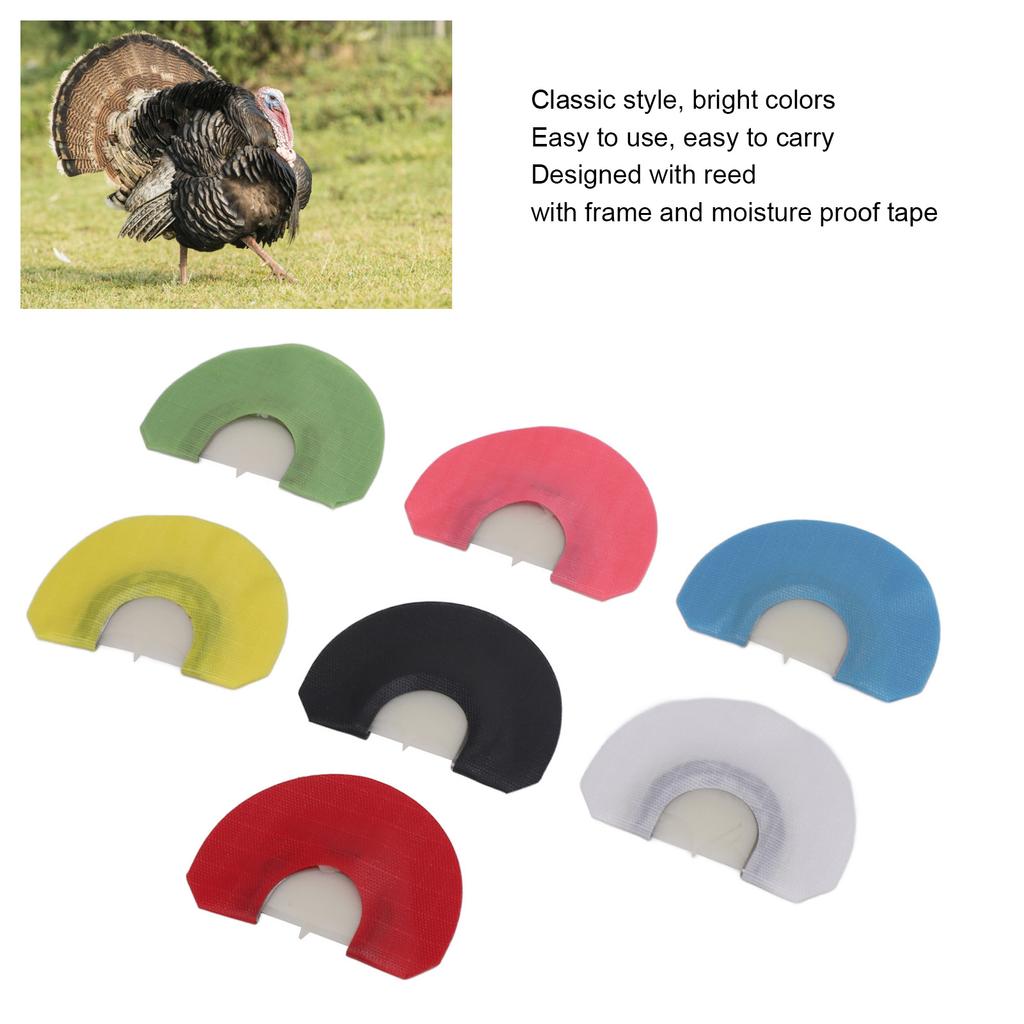 Turkey Mouth Call 7 Colors Realistic Sound Easy to Use Comfortable Diaphragm Mouth Calls Set for Outdoor