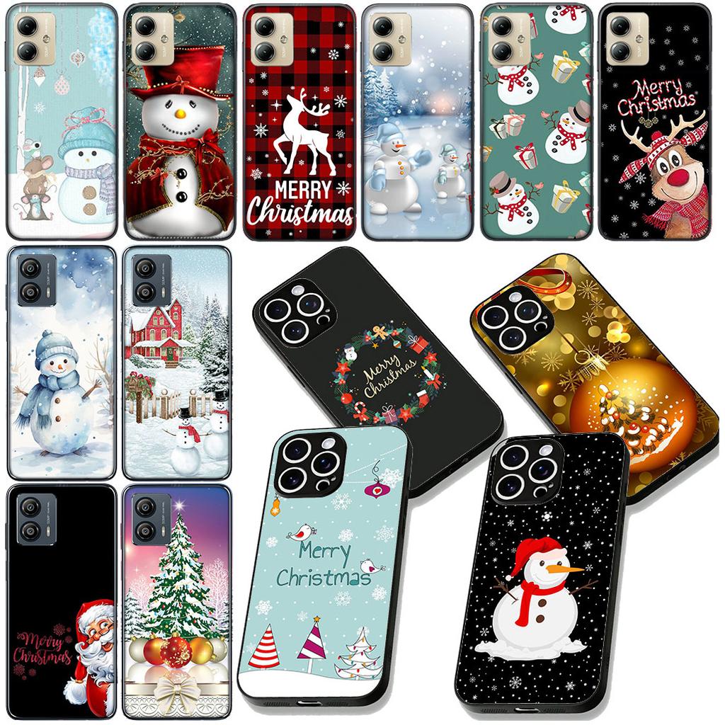 Snowman Merry Christmas Snow Tree Deer Gift Cover for Samsung Galaxy S25 Edge S24 S23 FE Plus Ultra A16 A15 A55 A57 5G Case