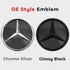 New C200 E200 For Mercedes Benz Front Grille Star Emblem Logo Chrome Silver For Mercedes Benz A C S SL CLA GLA GLB-Class W205 W