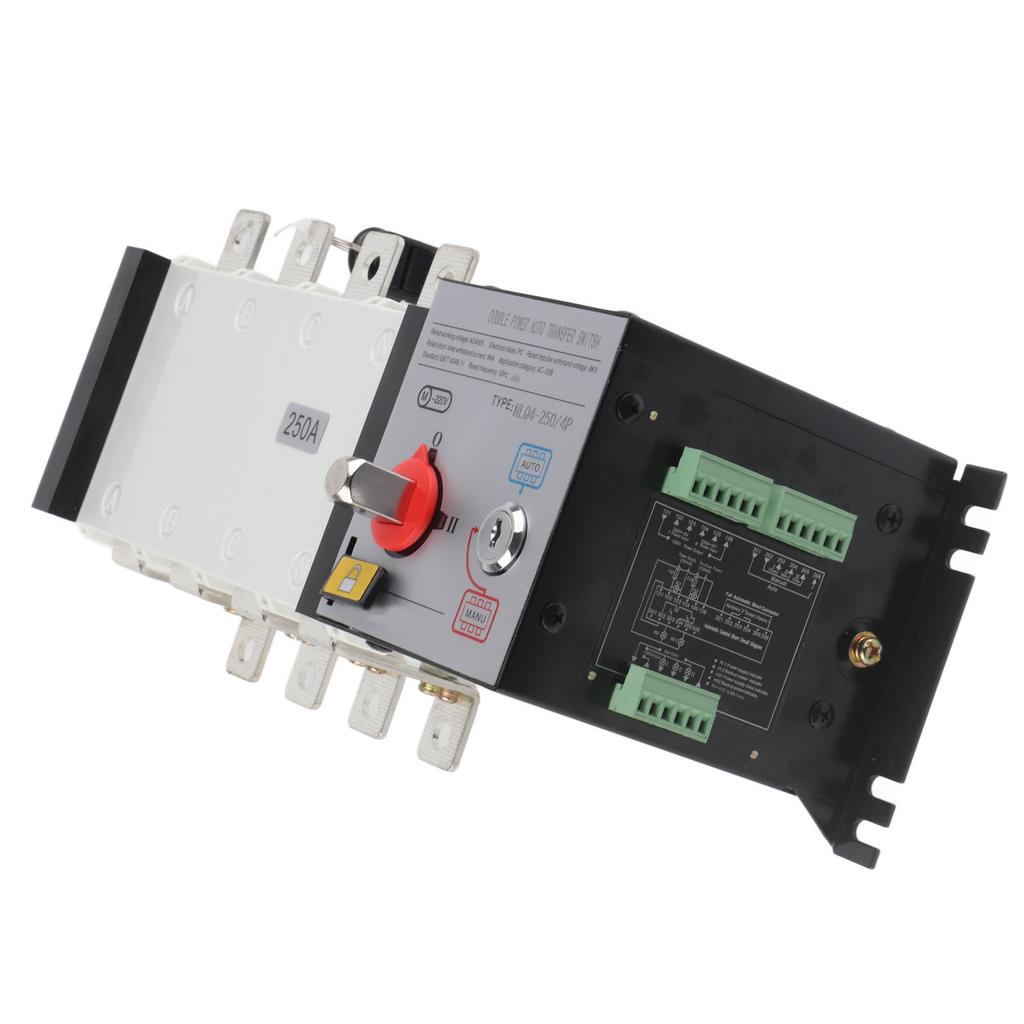 Generator Transfer Switch Isolated 2in 1out Mechanical Interlock Design Dual Power Automatic Transfer Switch AC400V 250A
