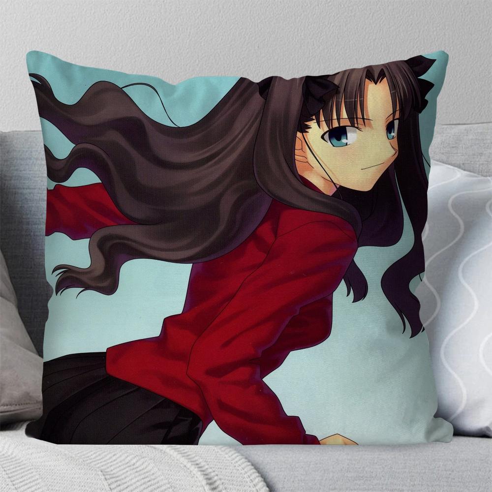 1Pc Tohsaka Rin Japanese Adventure Game Fate Pillow Case Square Pillow Bedroom Sofa Leisurecar Living Room Home Decoration 40X40