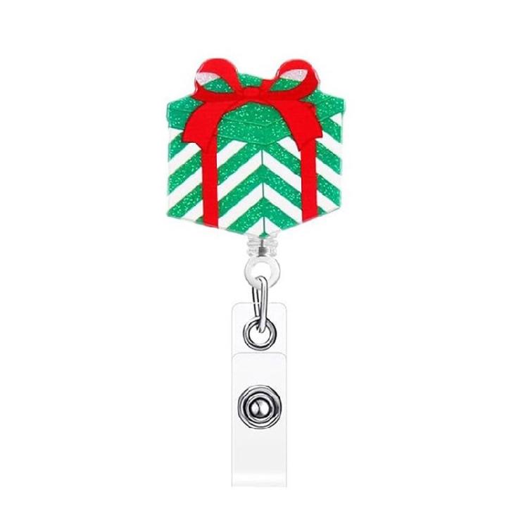 Christmas Badge Holder with Belt Clip Spring Loaded Retractable ABS Badge Holder for Doctor Nurse Student Teacher