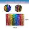 Rainbow Silk Table Skirt: Colorful Birthday, Wedding, and Holiday Party Decoration