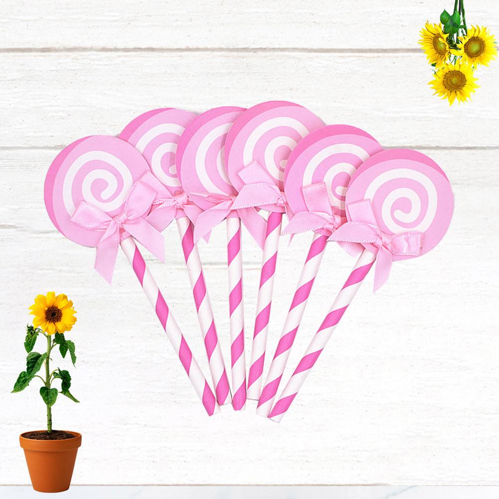 36Pcs Cake Decoration Toppers Lollipop Dessert Table Creative Funny Birthday Wedding Picks Lollipop Cake Topper